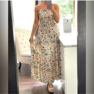 Raga Floral Maxi Tiered Dress Boho Flowy Resort Wear Wedding Guest Small NWT